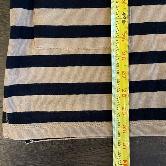 FAT‎ FACE Amari Tan Black Striped Tunic Pockets Pullover Crewneck Size 12 - Picture 13 of 14